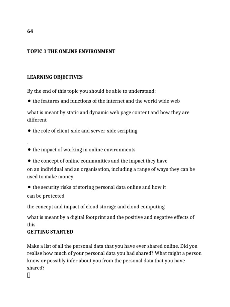 Understanding the Online Environment | PDF | World Wide Web | Internet ...