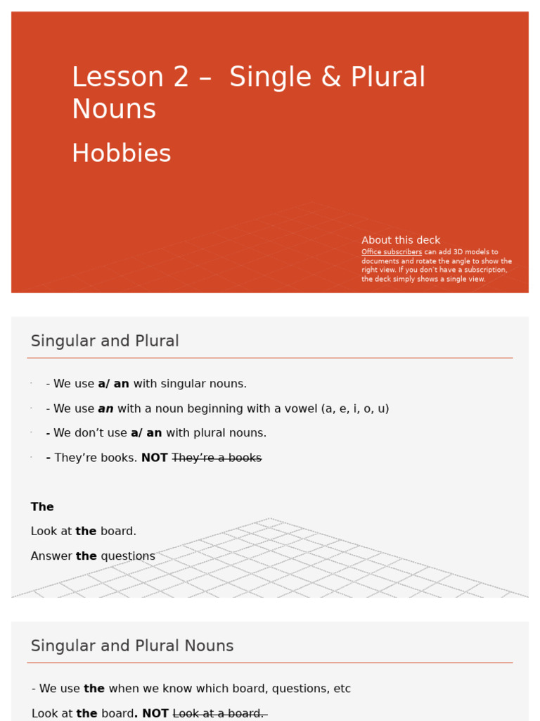 Singular and Plural Nouns Guide | PDF | Plural | Noun