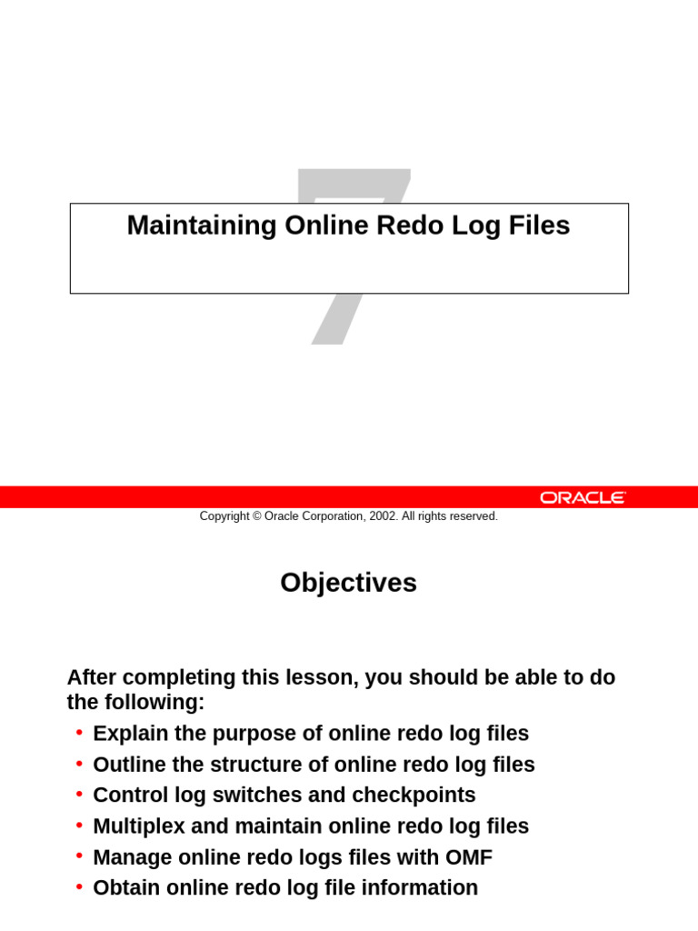 Managing Online Redo Log Files Guide | PDF | Information Technology ...