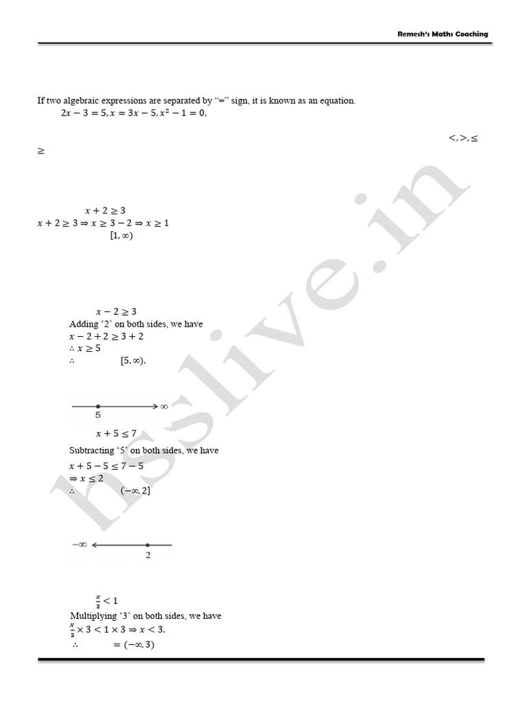 Linear Inequalities Explained | PDF | Inequality (Mathematics ...