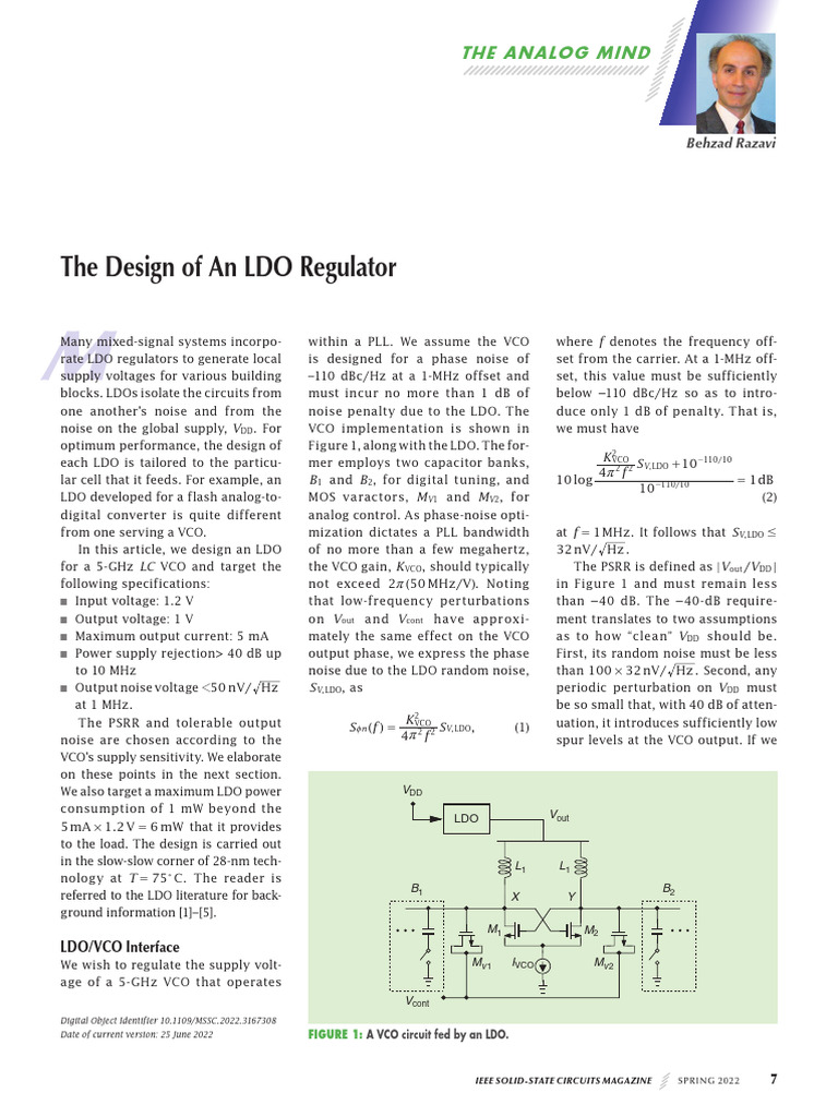 LDO Regulator Design for 5-GHz VCO | PDF | Operational Amplifier ...