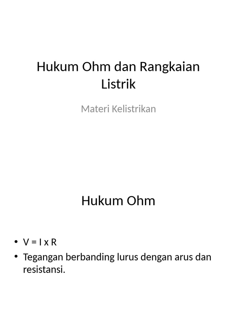 2 Hukum Ohm Dan Rangkaian Listrik | PDF