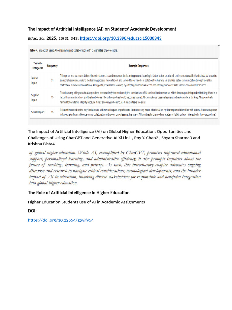 The Impact of Artificial Intelligence | PDF