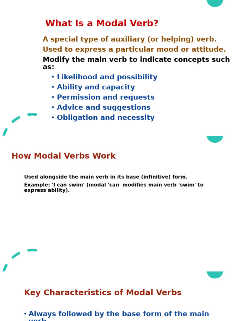 Understanding Modal Verbs | PDF | Verb | Semantic Units