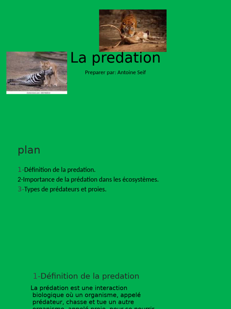 Définition et Importance de la Prédation | PDF