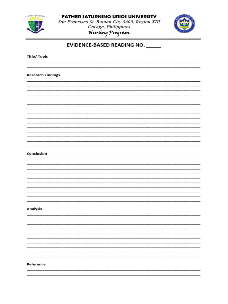 Evidence-Based Reading Template | PDF