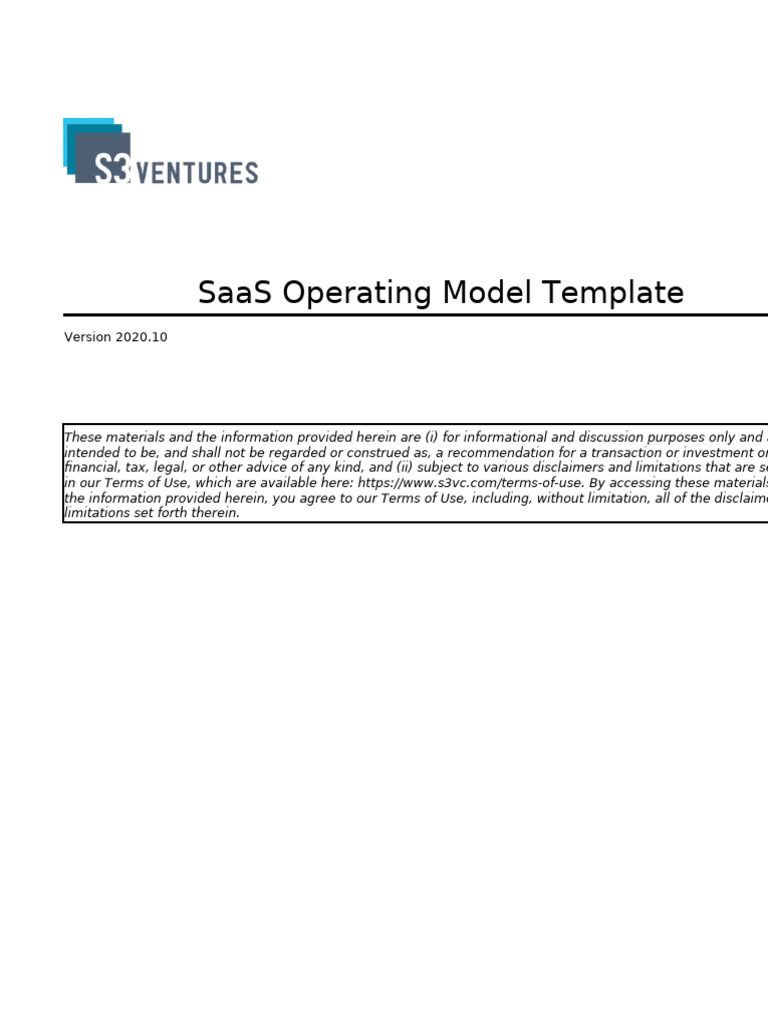S3+Ventures+Enterprise+SaaS+Operating+Model+ (v2020 | PDF | Balance ...
