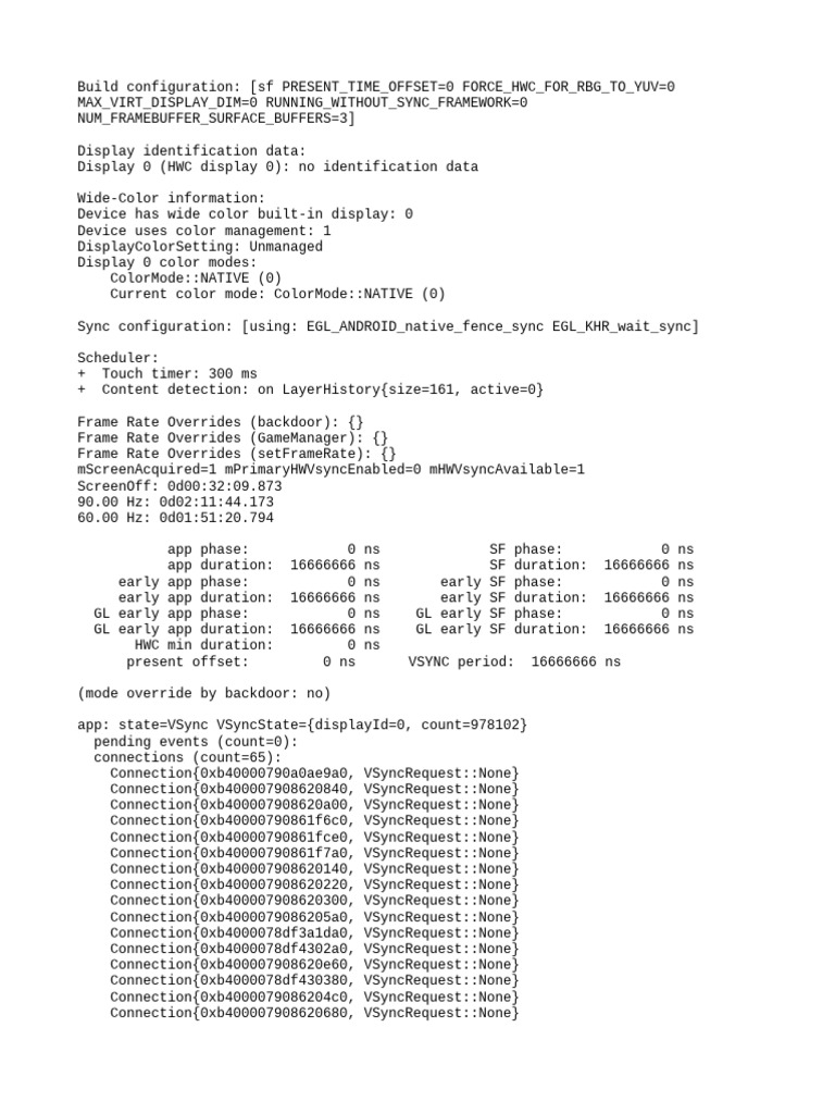 Display Configuration and VSync Data | PDF | Electronic Engineering ...