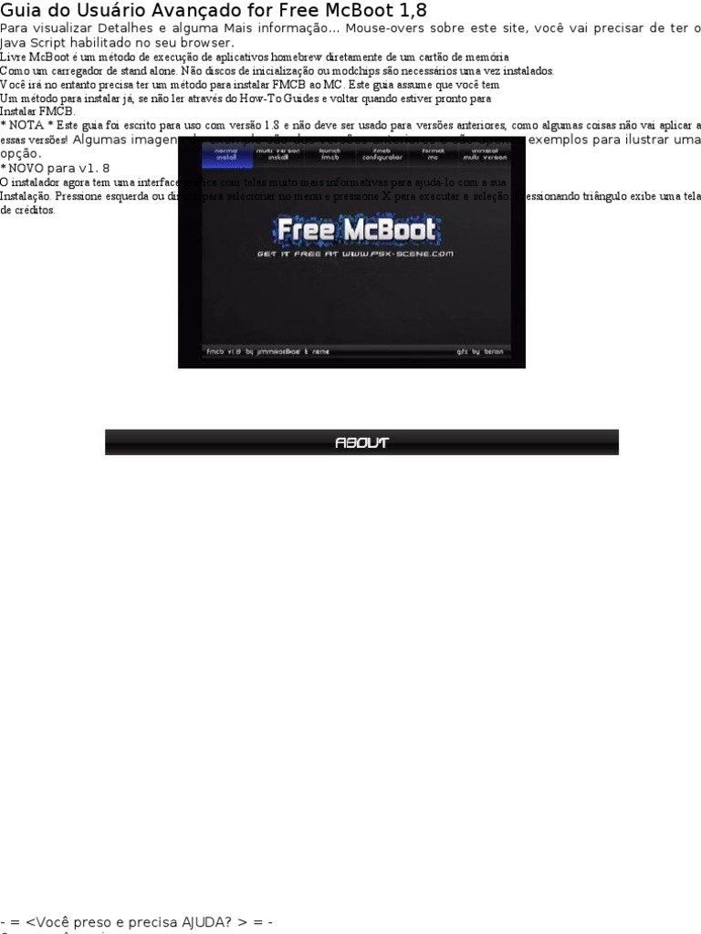 Guia Avançado Free McBoot 1.8 PS2 | PDF | Inicialização (informática ...