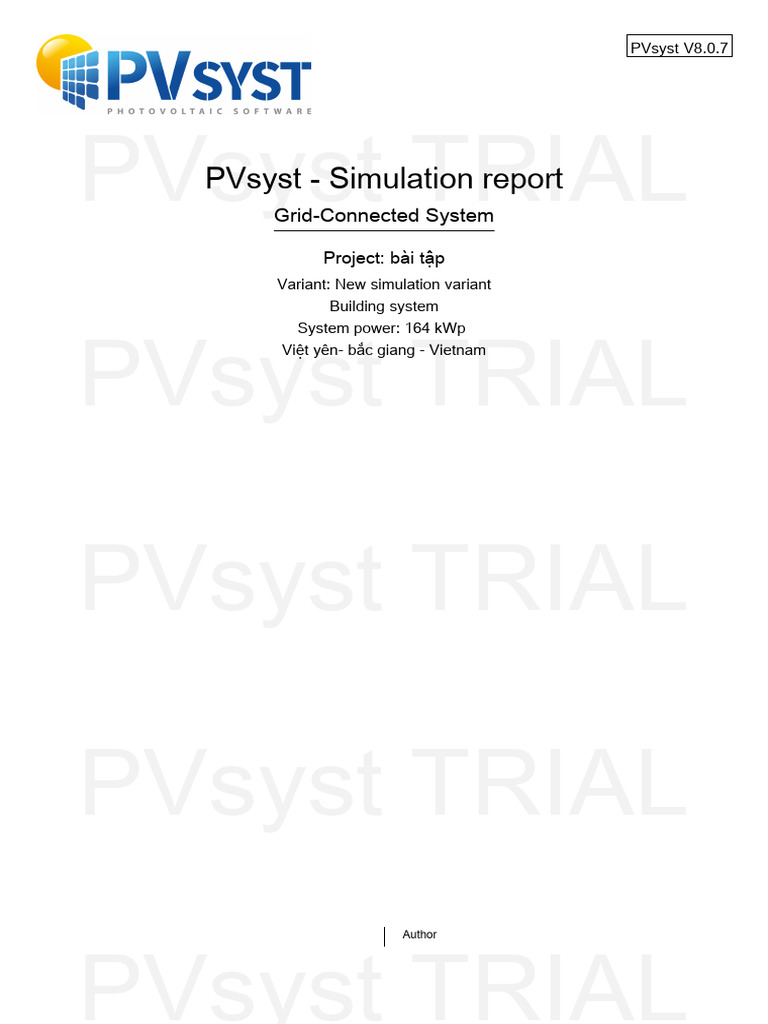 Bài T P Project - Vc0-Report | PDF | Photovoltaic System | Photovoltaics
