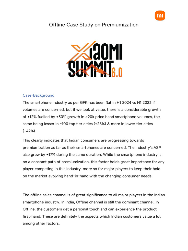 Offline Case Study On Premiumization | PDF