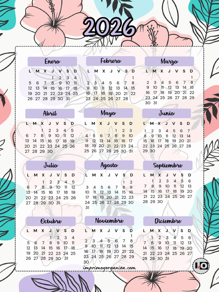 Calendario 2026 para Imprimir | PDF