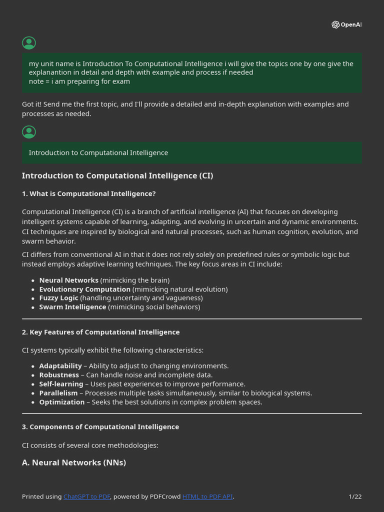 Ci Unit 1 | PDF | Artificial Intelligence | Intelligence (AI) & Semantics