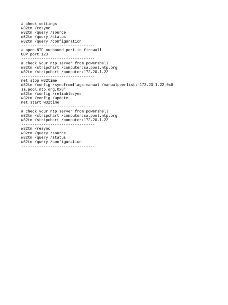 NTP Server Configuration and Monitoring | PDF