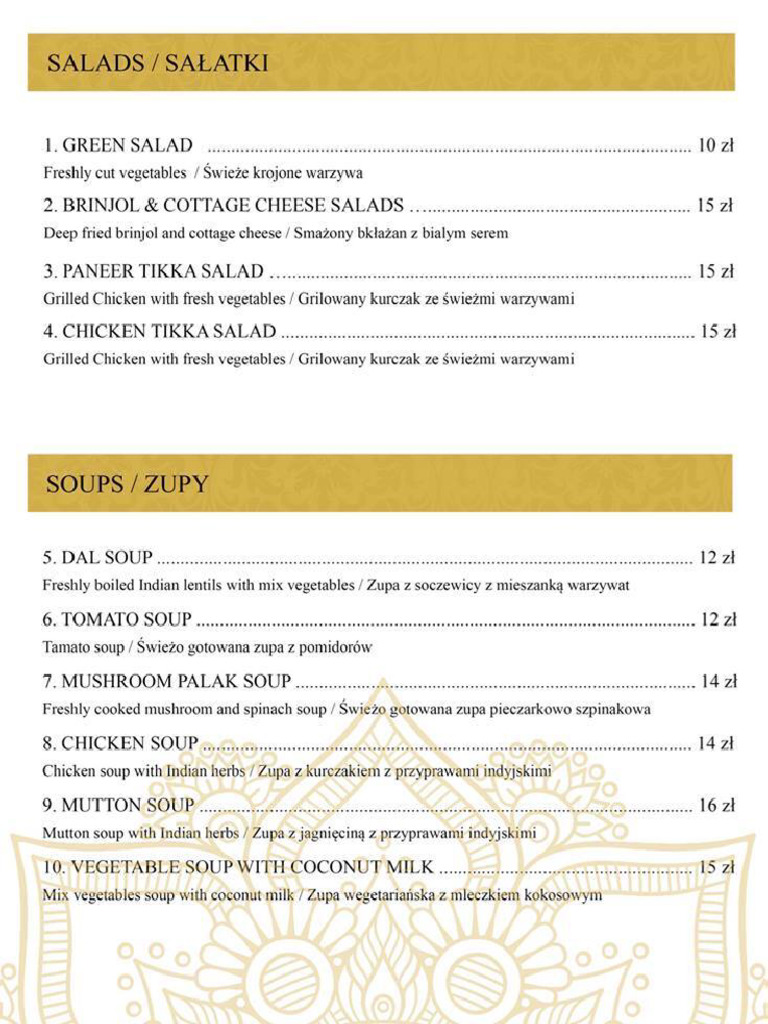 Welcome India Menu | PDF