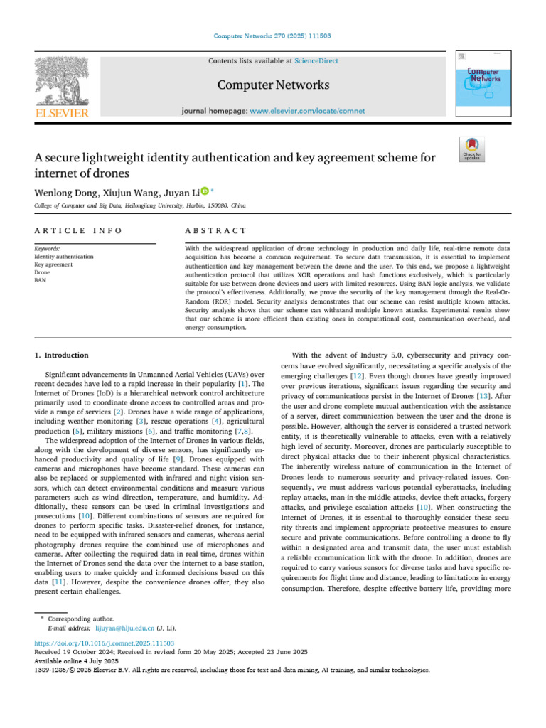 A Secure Lightweight Identity Authentication and Key Agreement Scheme ...