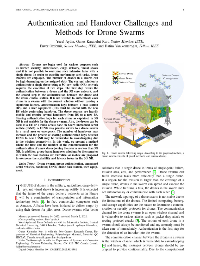 Drone Swarm Authentication & Handover Solutions | PDF | Unmanned Aerial ...