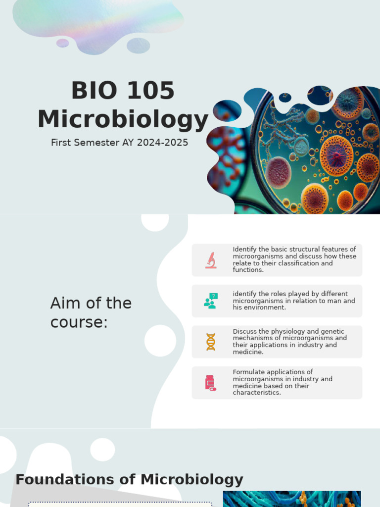Microbiology Course Overview 2024-2025 | PDF | Microbiology | Microorganism