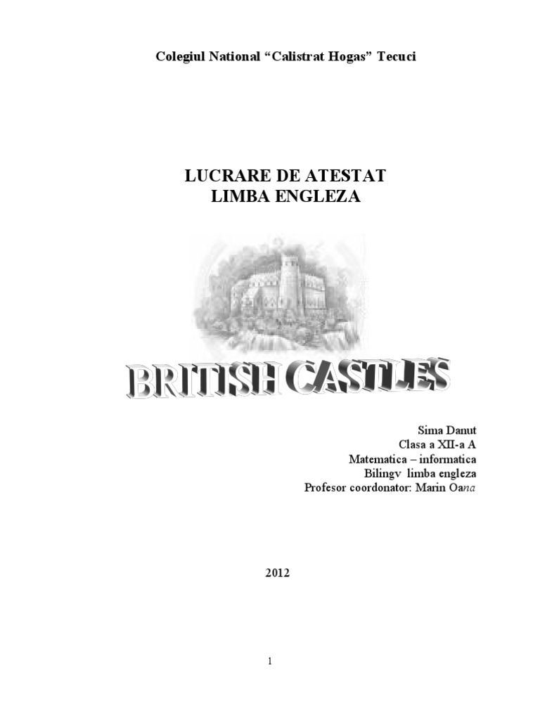 ATESTAT Engleza | PDF | Castle | Fortification