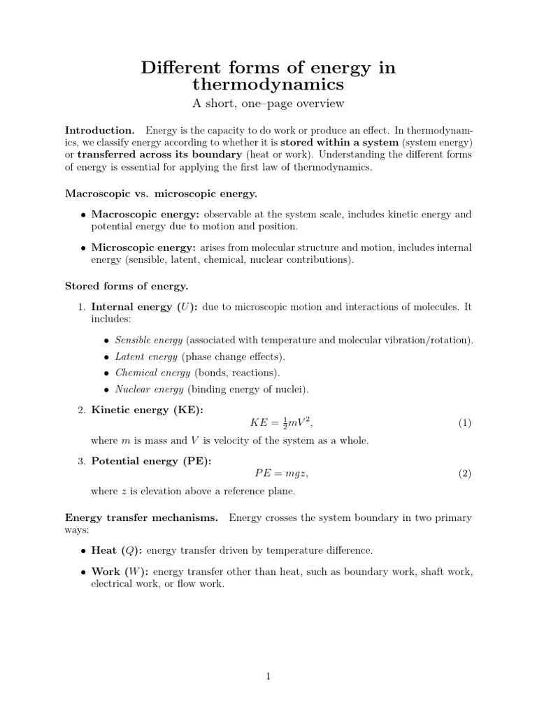 Different Forms of Energy | PDF | Heat | Temperature