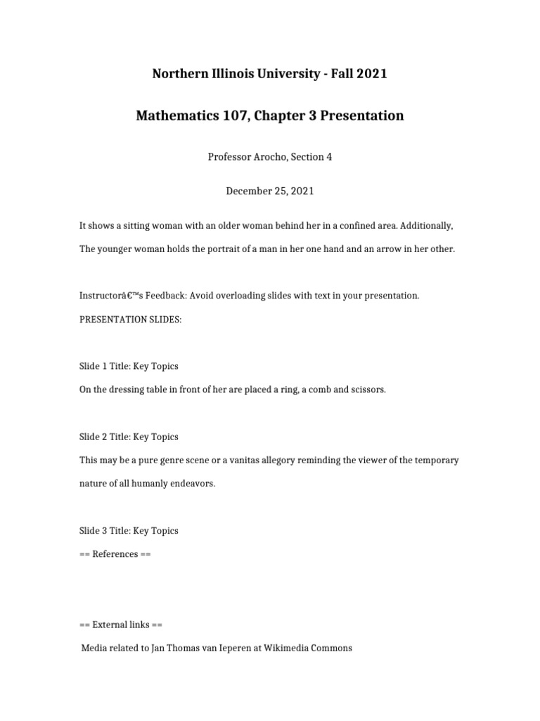 Mathematics 107 Chapter 3 Presentation | PDF