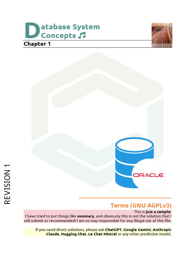 Ramez Chapter 1 Problems Sample | PDF | Databases | Database Transaction
