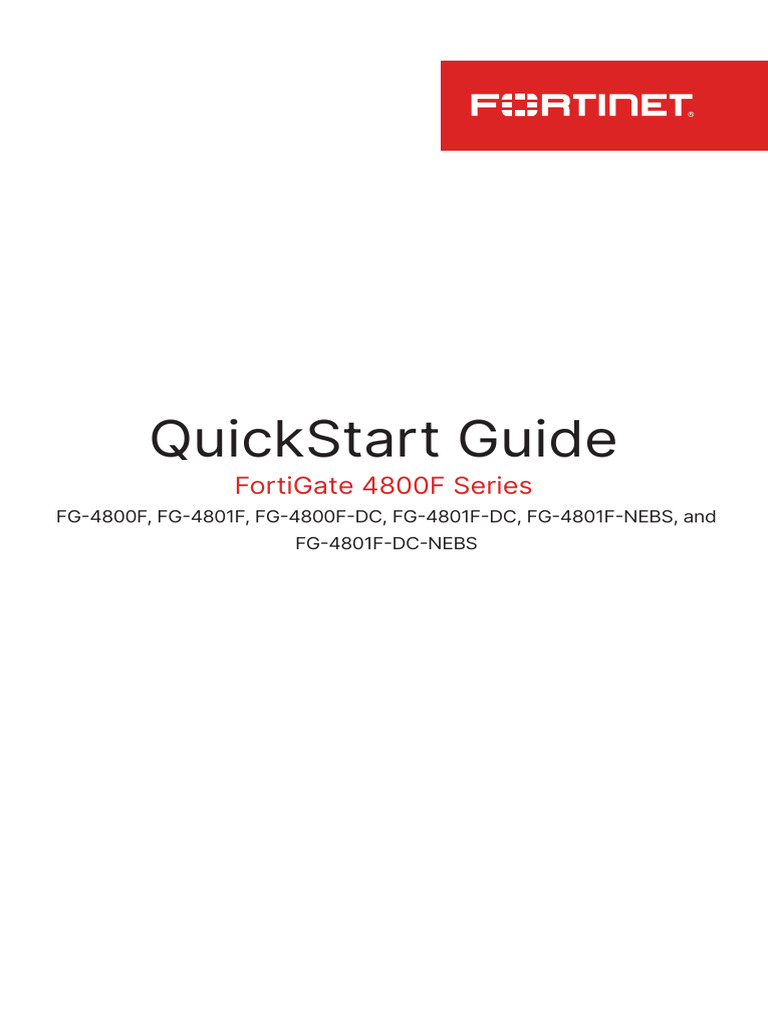 FortiGate 4800F QuickStart Guide | PDF | Power Supply | Screw