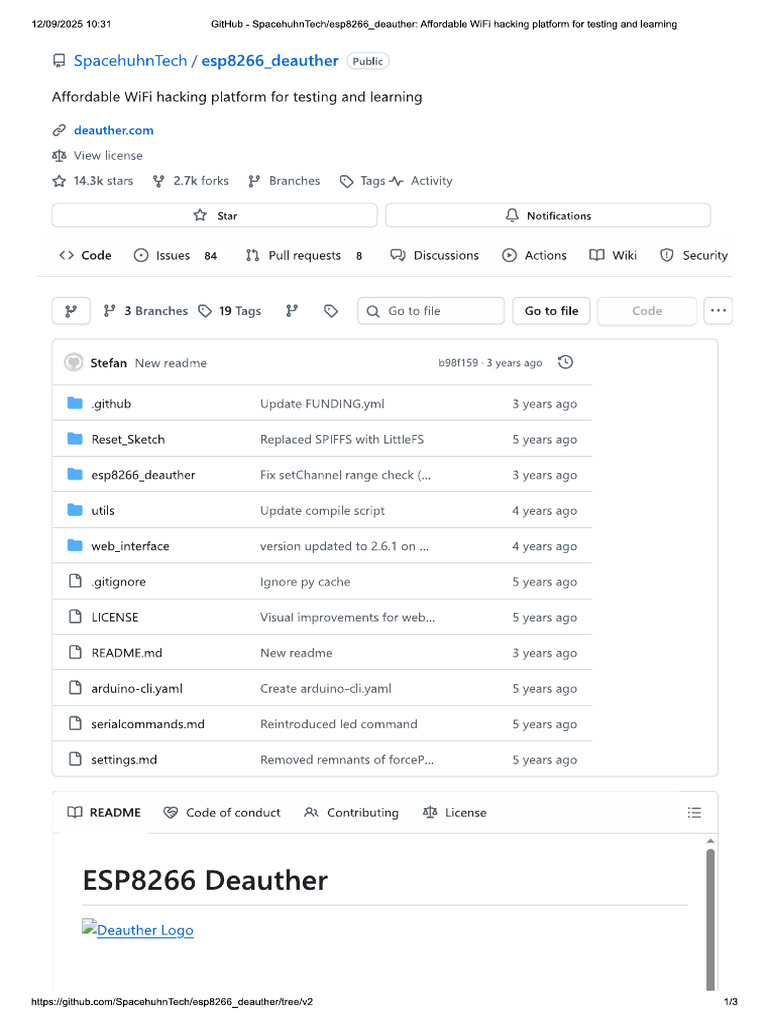 Esp8266 Deauther v2 Github | PDF