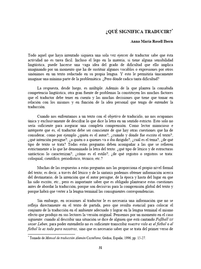 Qué Significa Traducir | PDF | Traducciones | Lingüística