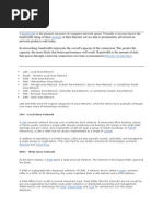 Bandwidth Modem: LAN - Local Area Network