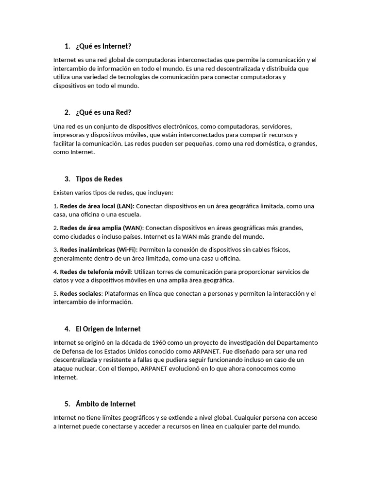 Introducción a Internet y Redes | PDF | Internet | Red de computadoras