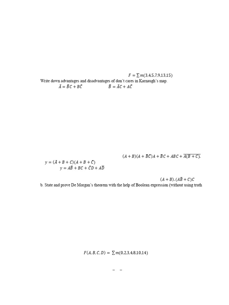Digital Circuits and Boolean Algebra Exam | PDF | Digital Electronics ...