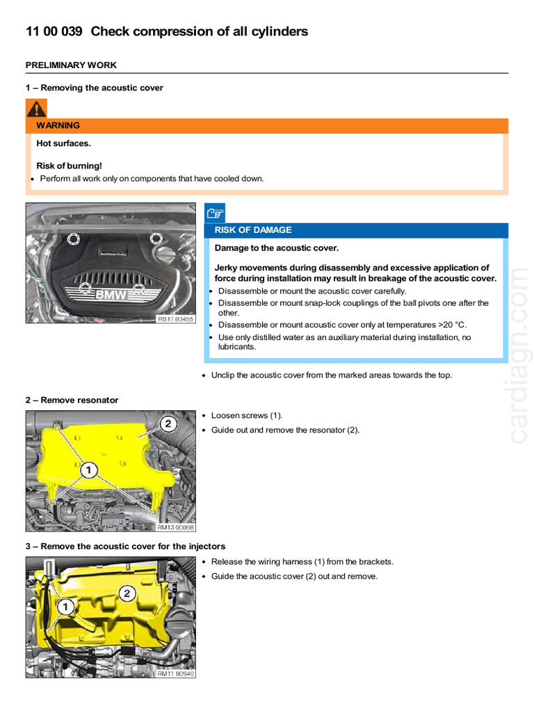Cylinder Compression Check Procedure | PDF | Electrical Connector ...