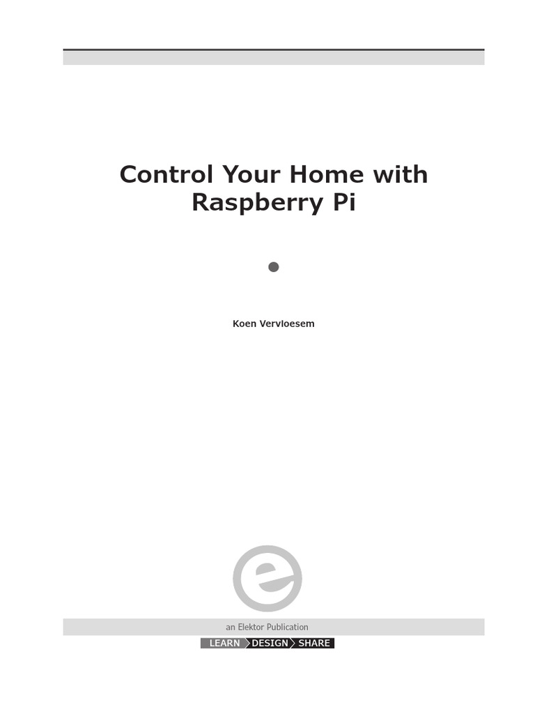 Control Your Home With Raspberry Pi (1 Ed) | PDF | Home Automation ...