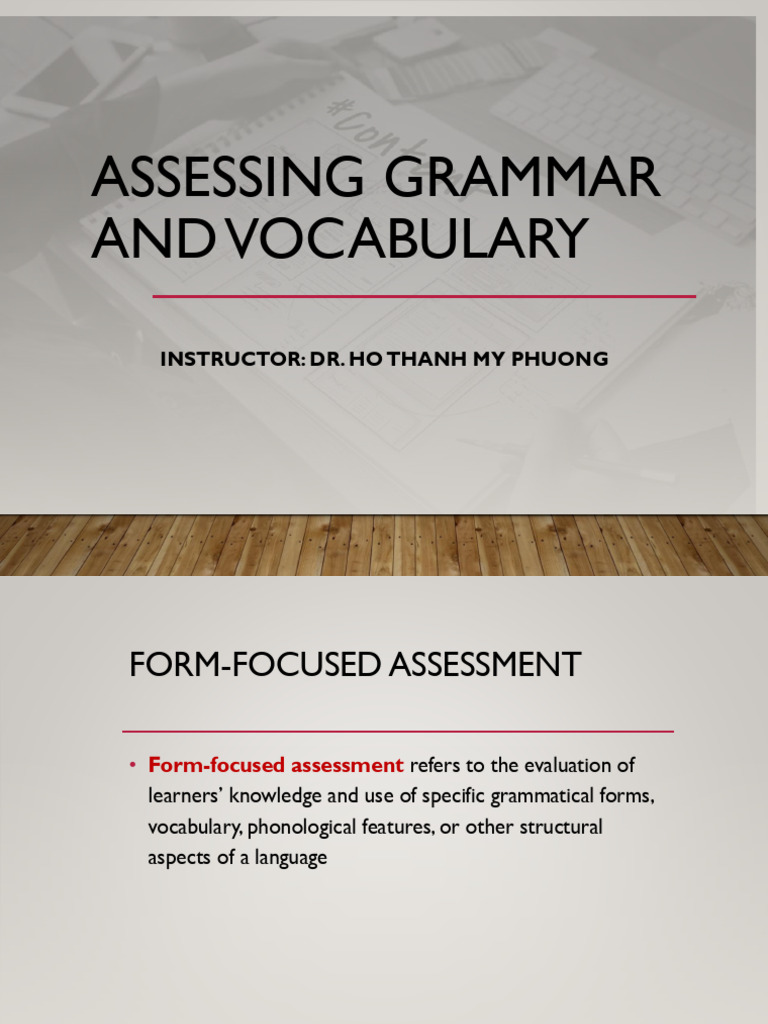 Grammar and Vocabulary Assessment Guide | PDF | Educational Assessment ...