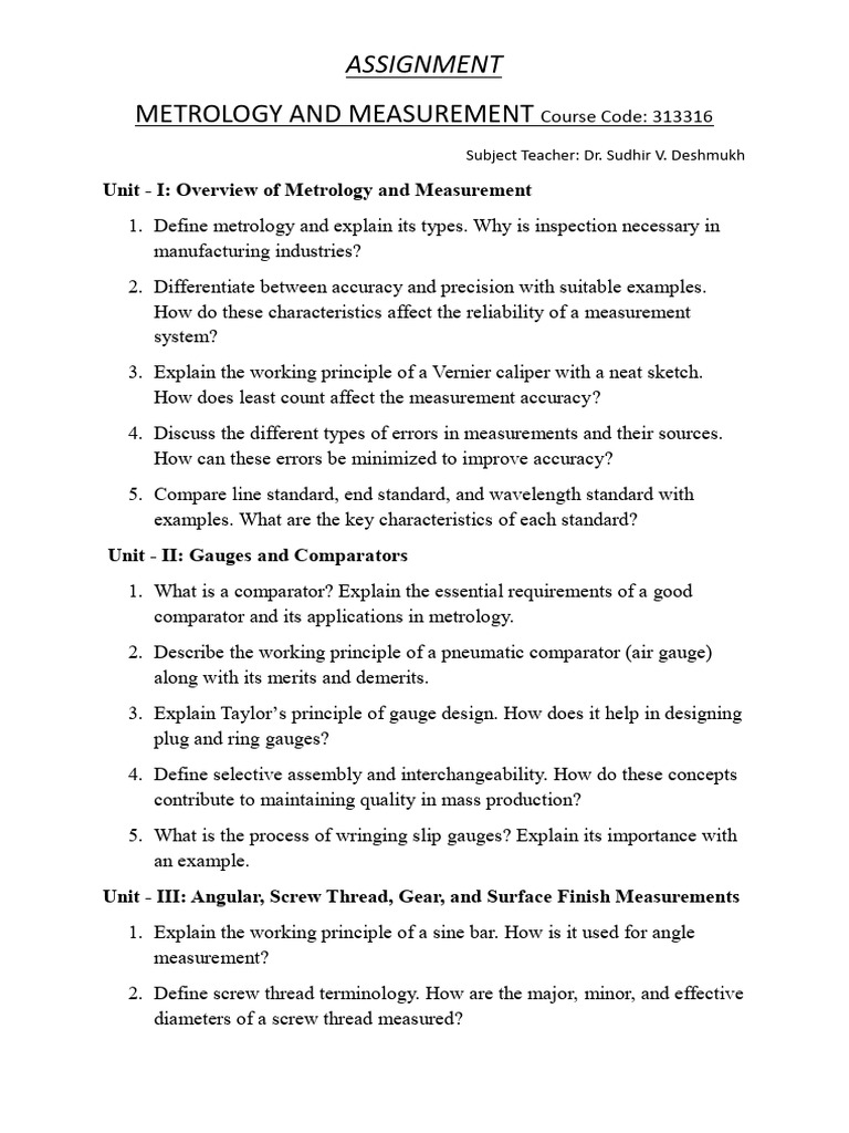 Metrology and Measurement Course Overview | PDF | Metrology | Measurement