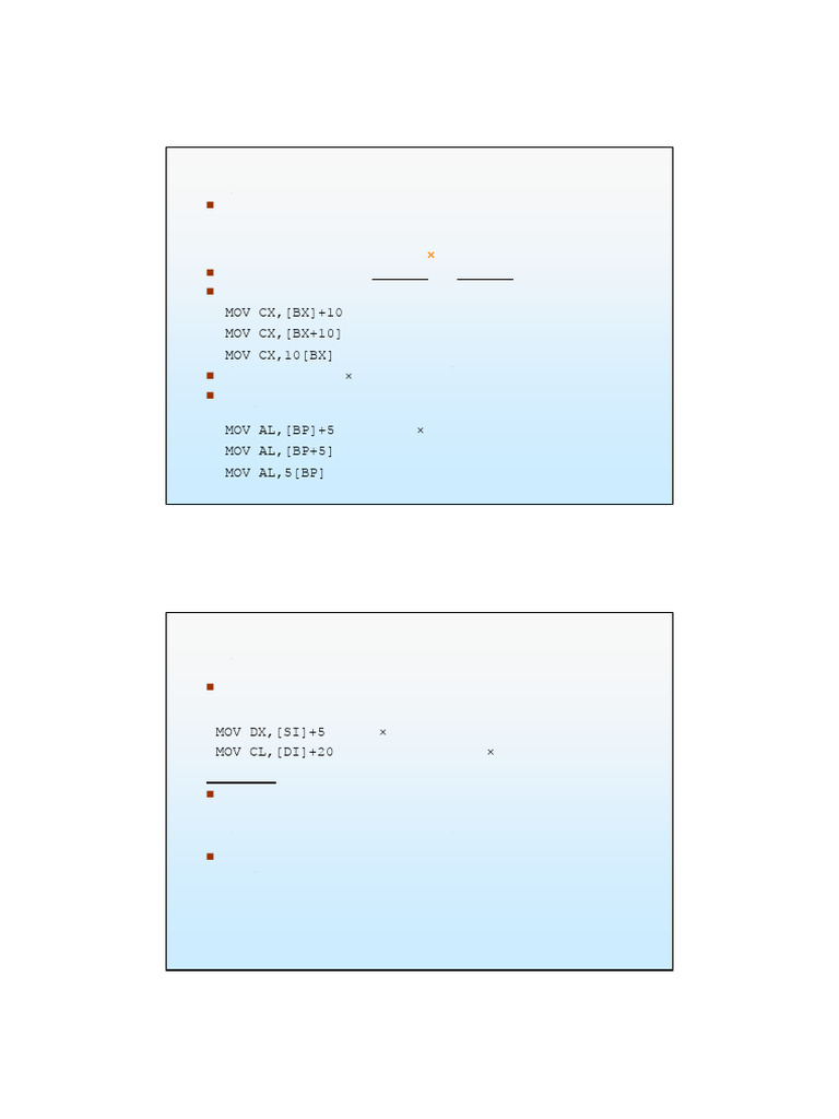 80x86 Addressing Modes Explained | PDF | Computer Memory | Assembly ...