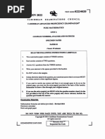 Pure Mathematics Unit 1 CAPE Past Papers | PDF
