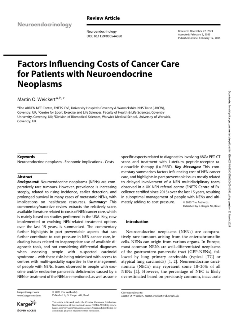 Review - Factors Influencing Costs of Cancer Care For Patients With ...