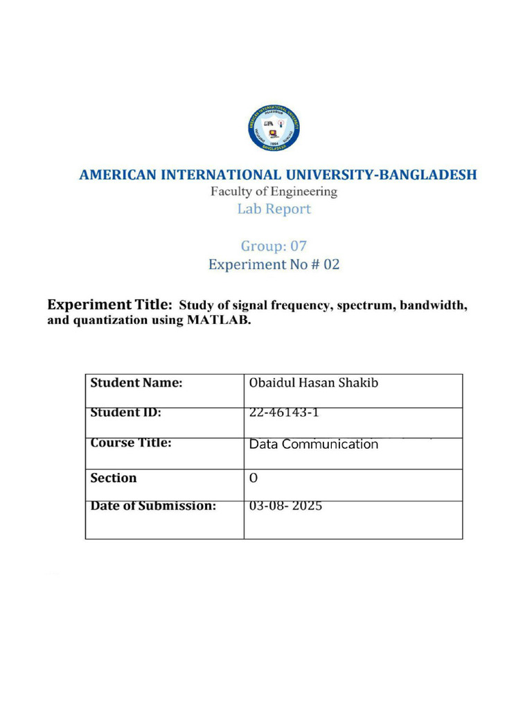 Data Com Lab Report-2 | PDF