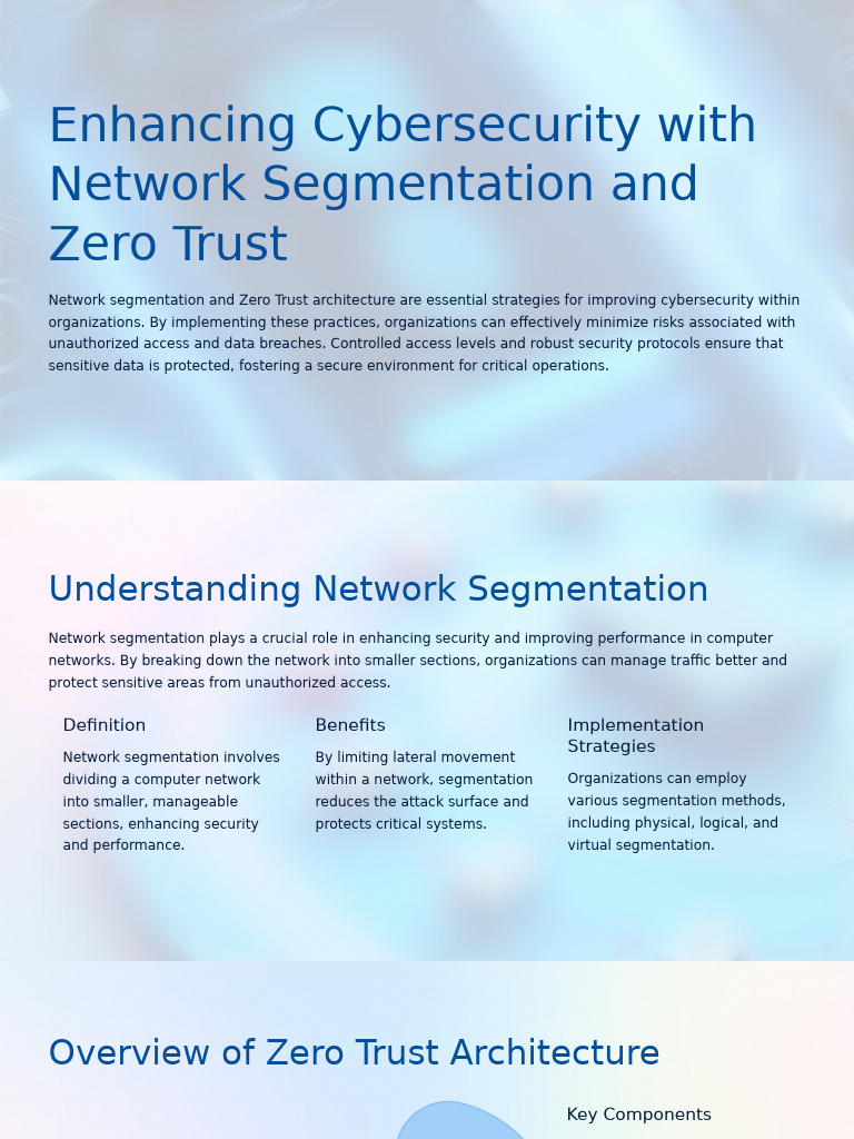 Cybersecurity: Network Segmentation & Zero Trust | PDF | Computer ...