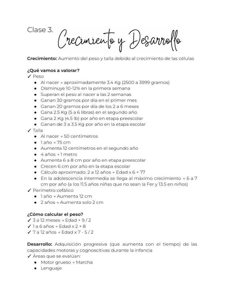 Clase 3. Crecimiento y Desarrollo | PDF | Adolescencia | Pubertad