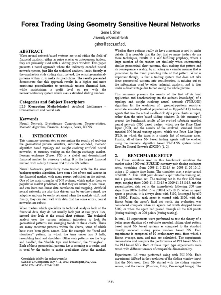 Forex Trading with Geometry Neural Networks | PDF | Technical Analysis ...