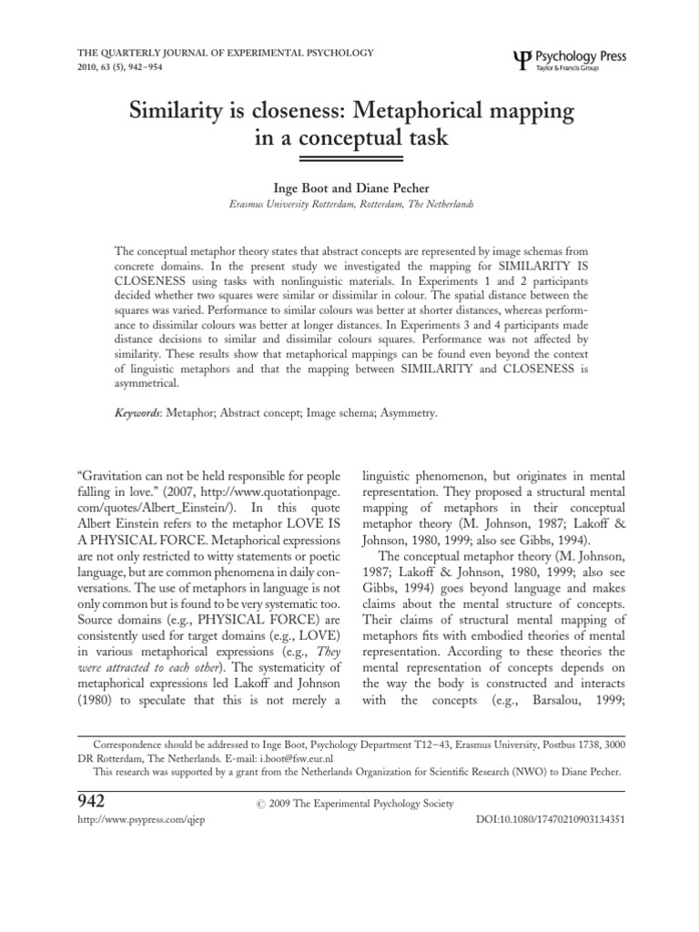 15.similarity Is Closeness Metaphorical Mapping in A Conceptual Task ...