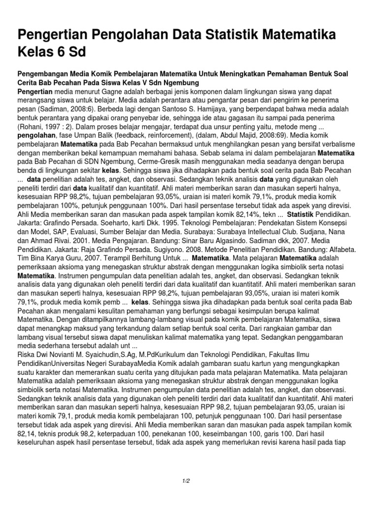 Materi Pengolahan Data Kelas 6 Ilmusosial Id