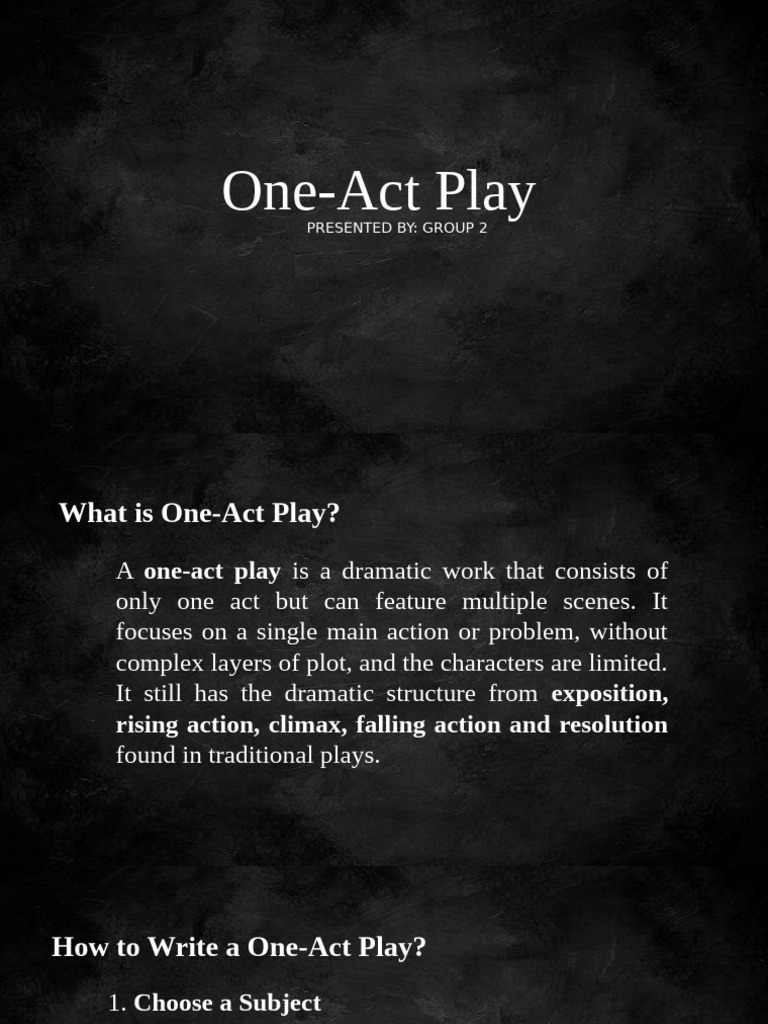 One-Act Play: Structure and Scenes | PDF