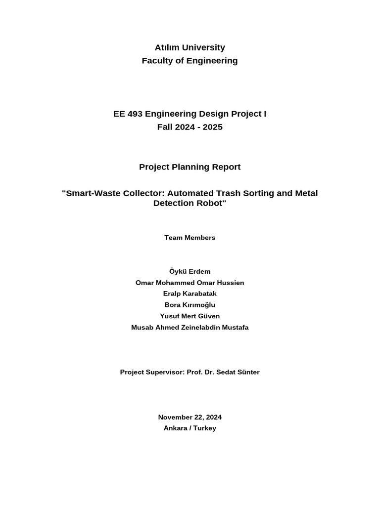 EE 493 Group 7 Project Planning Proposal Report-10 | PDF | Robotics | Robot