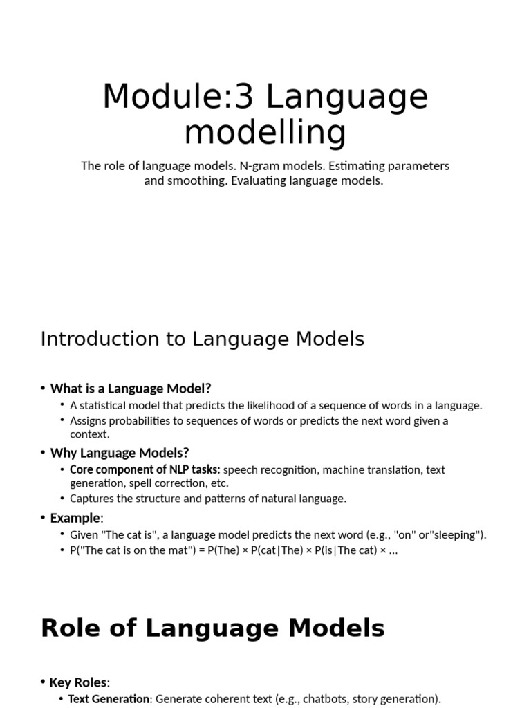 Natural Language Processing - Language Modelling | PDF | Probability ...