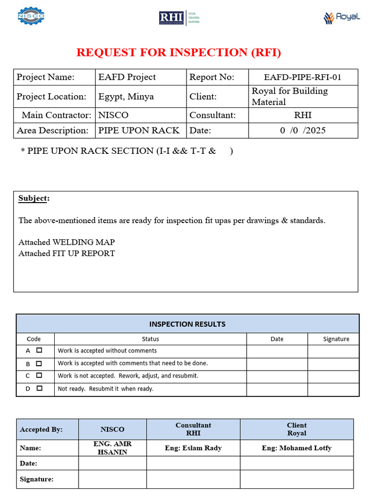 Pipe Inspection Report for EAFD Project | PDF | Pipe (Fluid Conveyance ...