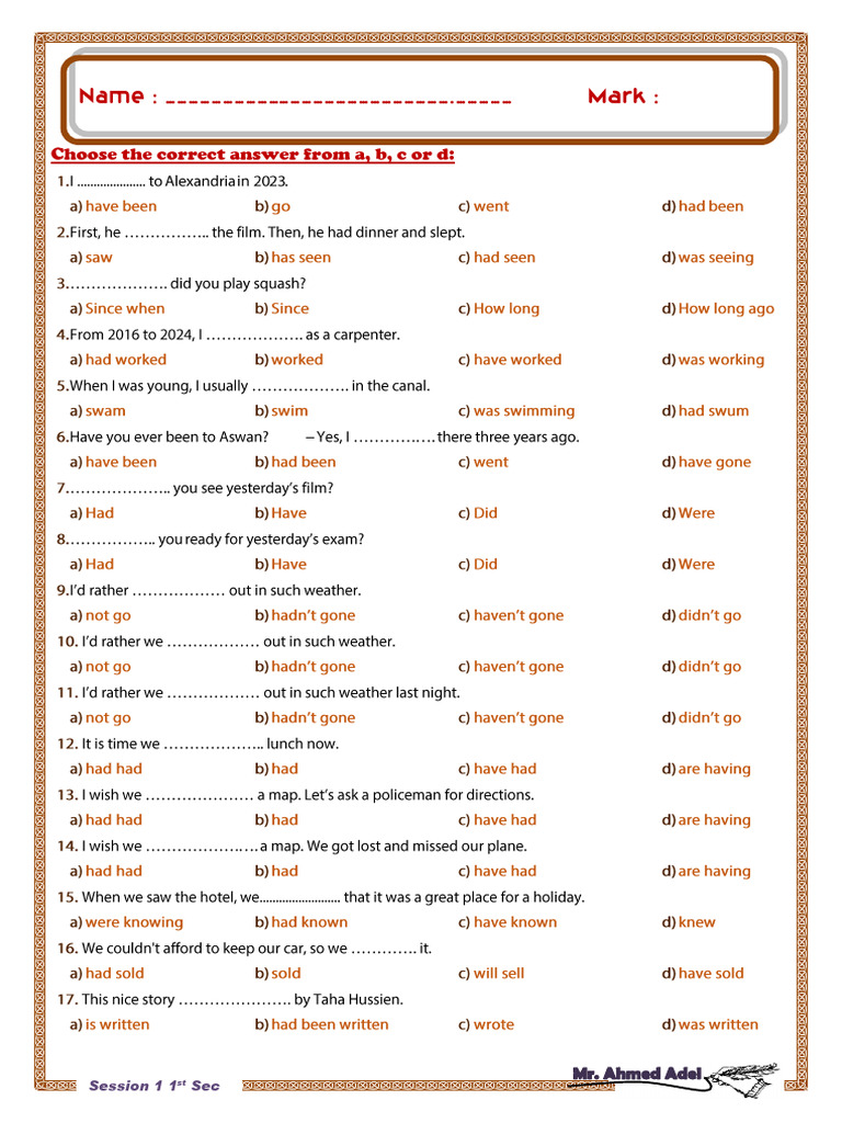 Session 1 1st Sec | PDF